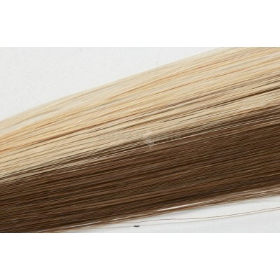 Clip in vlasy 30cm - Melír 50% čokoládově hnědá, 50% popelavá světlá blond 