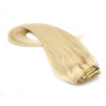 Rovný clip in set 40cm 70g - nejsvětlejší blond