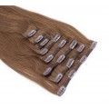 Rovný clip in set 50cm - středně hnědá