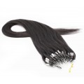 Rovné micro ring vlasy 40cm - přírodní černá