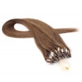 Rovné micro ring vlasy 40cm - světlejší hnědá