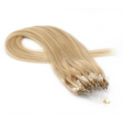 Rovné micro ring vlasy 40cm - přírodní blond