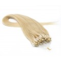 Rovné micro ring vlasy 40cm - nejsvětlejší blond