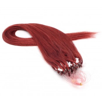 Rovné micro ring vlasy 40cm - měděná