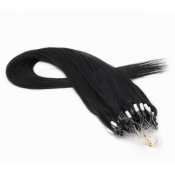Rovné micro ring vlasy 500cm - černá