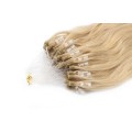 Rovné micro ring vlasy 50cm - přírodní blond