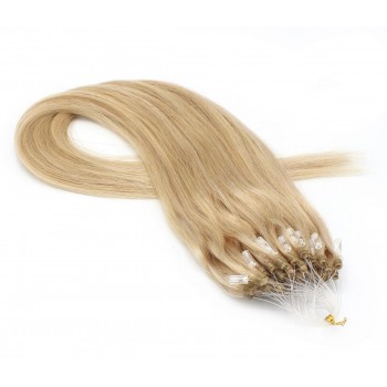 Rovné micro ring vlasy 50cm - přírodní blond