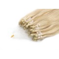 Rovné micro ring vlasy 50cm - nejsvětlejší blond