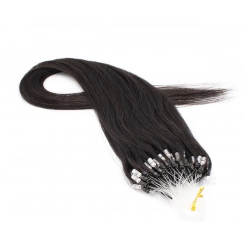 Rovné micro ring vlasy 60cm - přírodní černá