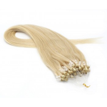 Rovné micro ring vlasy 60cm - nejsvětlejší blond