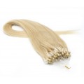 Rovné micro ring vlasy 60cm - nejsvětlejší blond