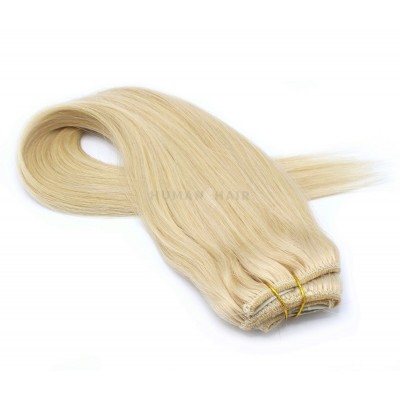 Rovný clip in pás 50cm - nejsvětlejší blond