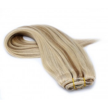 Rovný clip in pás 50cm - platina/světle hnědá