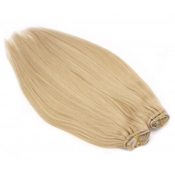 DELUXE rovný clip in set 40cm 140g - přírodní blond