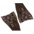 DELUXE rovný clip in set 50cm 200g - tmavě hnědá