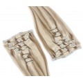 DELUXE rovný clip in set 60cm 240g - platina/světle hnědá