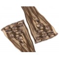 DELUXE rovný clip in set 60cm 240g - tmavý melír