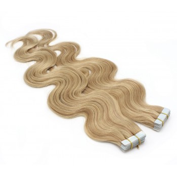 Vlnité tape in 50cm - přírodní/světlejší blond