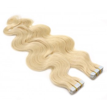 Vlnité tape in 60cm - nejsvětlejší blond