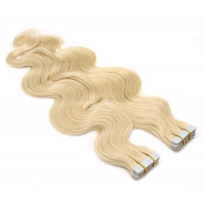 Vlnité tape in 60cm - nejsvětlejší blond