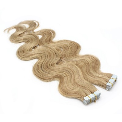 Vlnité tape in 60cm - přírodní/světlejší blond