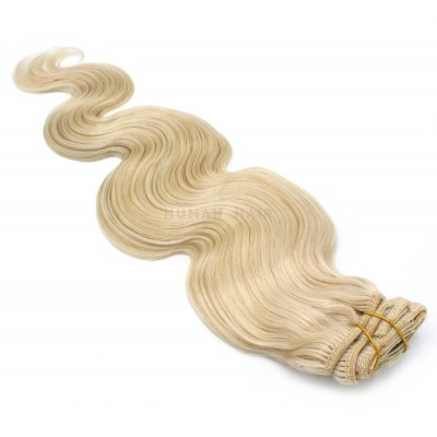 Vlnitý clip in set 50cm - nejsvětlejší blond