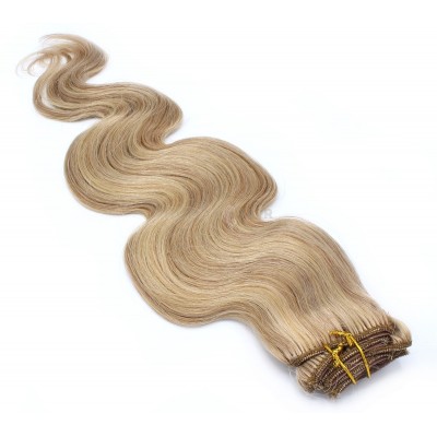Vlnitý clip in set 50cm - přírodní/světlejší blond