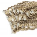 Kudrnatý clip in set 50cm - platina/světle hnědá