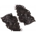 Deluxe vlnitý clip in set 50cm 200g - přírodní černá