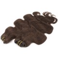 Deluxe vlnitý clip in set 50cm 200g - tmavě hnědá