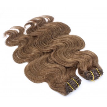 Deluxe vlnitý clip in set 50cm 200g - středně hnědá