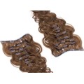 Deluxe vlnitý clip in set 50cm 200g - středně hnědá