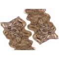 Deluxe vlnitý clip in set 50cm 200g - světle hnědá