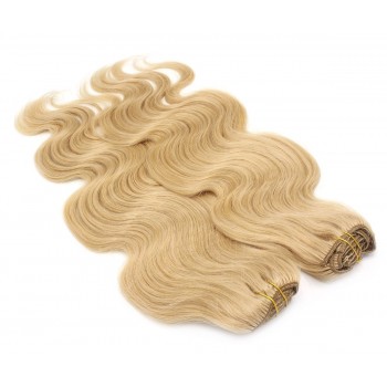 Deluxe vlnitý clip in set 50cm 200g - přírodní blond