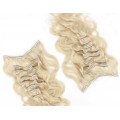 Deluxe vlnitý clip in set 50cm 200g - nejsvětlejší blond 