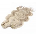 Deluxe vlnitý clip in set 50cm 200g - platina/světle hnědá