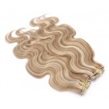 Deluxe vlnitý clip in set 50cm 200g - světlý melír