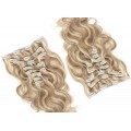 Deluxe vlnitý clip in set 50cm 200g - světlý melír