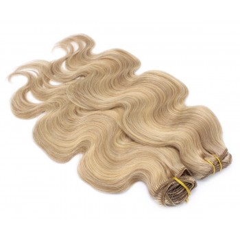 Deluxe vlnitý clip in set 50cm 200g - přírodní/světlejší blond