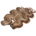 Deluxe vlnitý clip in set 50cm 200g - tmavý melír