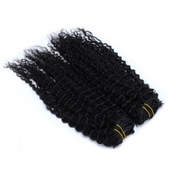Deluxe kudrnatý clip in set 50cm 200g - černá