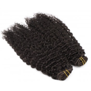 Deluxe kudrnatý clip in set 50cm 200g - přírodní černá