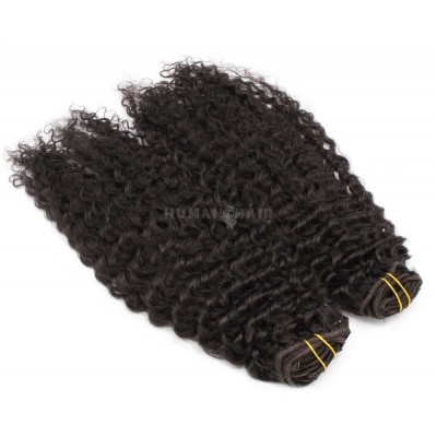 Deluxe kudrnatý clip in set 50cm 200g - přírodní černá