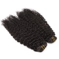 Deluxe kudrnatý clip in set 50cm 200g - přírodní černá
