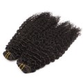 Deluxe kudrnatý clip in set 50cm 200g - přírodní černá