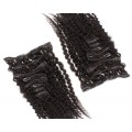 Deluxe kudrnatý clip in set 50cm 200g - přírodní černá
