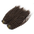 Deluxe kudrnatý clip in set 50cm 200g - tmavě hnědá
