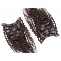 Deluxe kudrnatý clip in set 50cm 200g - tmavě hnědá