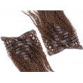 Deluxe kudrnatý clip in set 50cm 200g - středně hnědá
