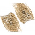 Deluxe kudrnatý clip in set 50cm 200g - přírodní blond